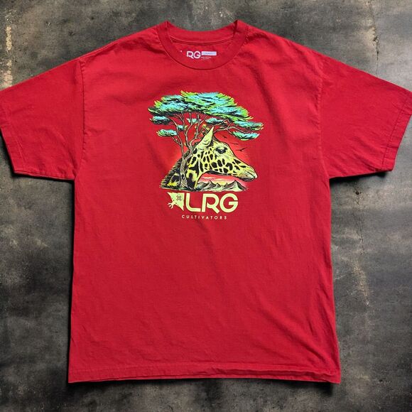 LRG Lifted Research Group Cultivation Graphic Tee Red Cotton Men's Size XL - Picture 1 of 7